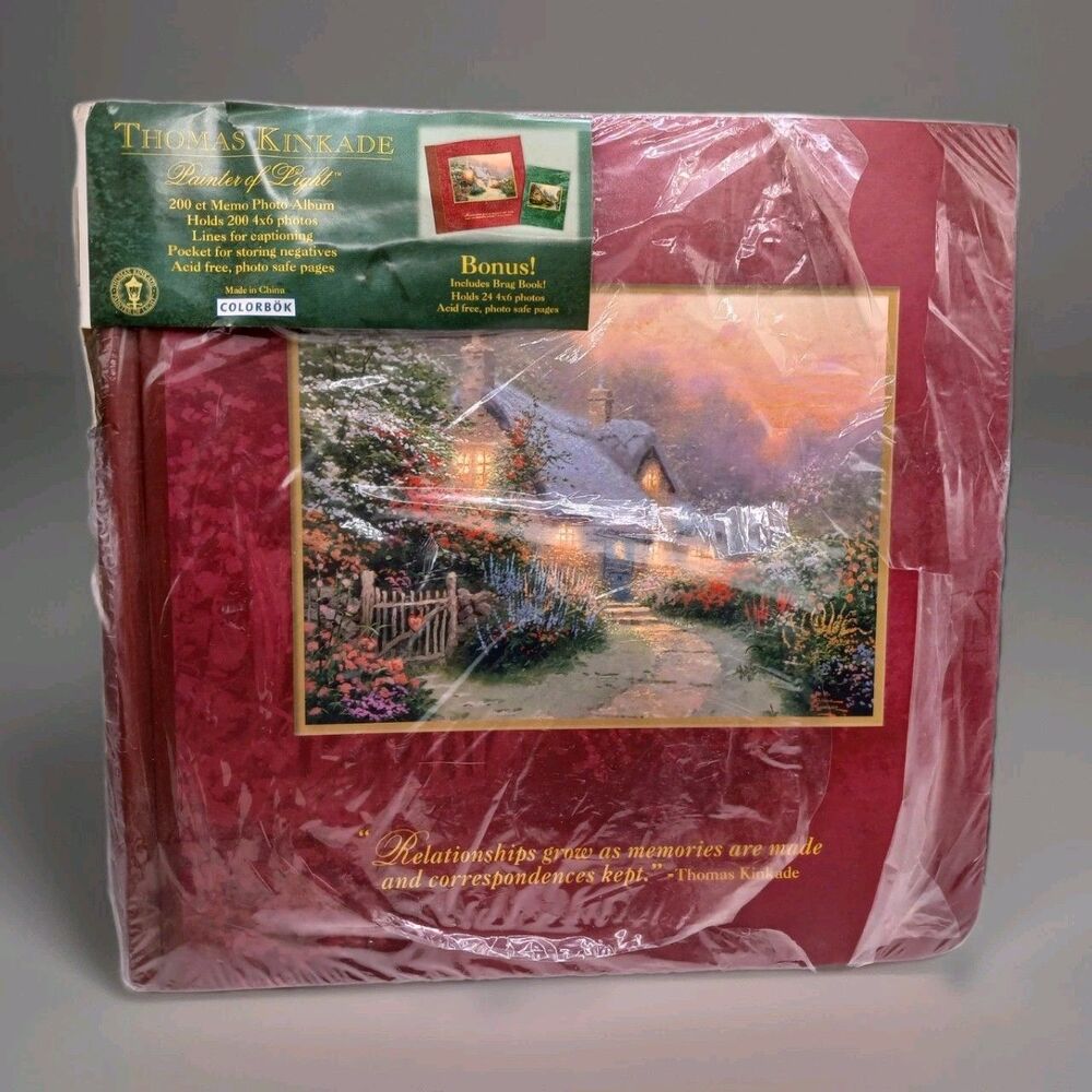Thomas Kinkade, Glory of Evening 4 x 6 Slip-in Holds 100 Photo Album BRAG BOOKA